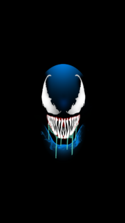 Minimalist Blue Venom Mask High Definition Mobile Wallpaper