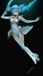 Racing Miku Cyberpunk Anime Girl High Quality Mobile Wallpaper