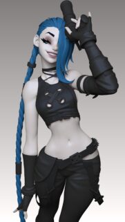 Jinx Arcane 3D Stylized Fan Art Mobile Wallpaper High Resolution