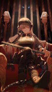 Anime Girl Prison Warden Throne Wallpaper for Mobile HD
