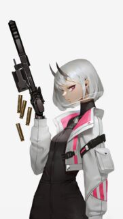 Anime Girl with Cybernetic Gun High Resolution Mobile Wallpaper