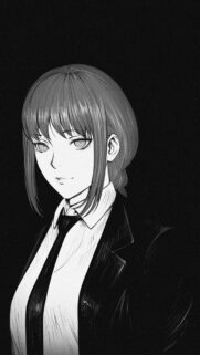 Makima Chainsaw Man Monochrome Aesthetic Mobile Wallpaper for Fans