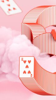 Dreamy Pixel Art Playing Cards with Pink Clouds Aesthetic Wallpaper