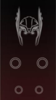 Minimalist Thor Helmet Neon Outline Smartphone Wallpaper