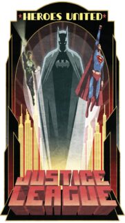 Justice League Heroes United Art Deco Style Mobile Wallpaper