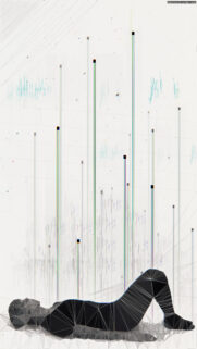 Abstract Glitch Art Silhouette Wallpaper for Mobile Phone