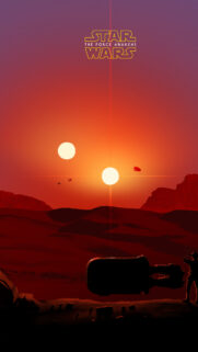 Star Wars The Force Awakens Desert Sunset Mobile Wallpaper