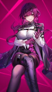 Kafka Honkai Star Rail Vibrant Magenta Anime Girl Mobile Wallpaper