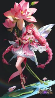 Beautiful Pink Fairy Holding Giant Lotus Flower Fantasy Mobile Wallpaper