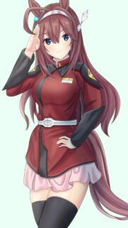 Cute Anime Girl in Military Inspired Uniform Wallpaper High Resolution