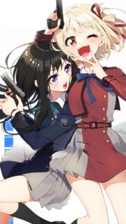 Lycoris Recoil Anime Girls Chisato and Takina Dynamic Wallpaper for Mobile