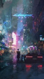 Cyberpunk 2077 Night City Street Aesthetic Mobile Wallpaper HD