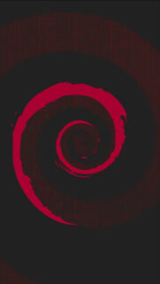 Minimalist Red Debian Spiral Abstract Mobile Wallpaper High Quality