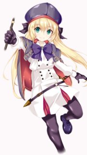 Cute Blonde Anime Girl in Magical Military Uniform Wallpaper