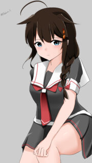 Cute Anime Girl in Sailor Uniform Portrait High Quality Wallpaper