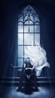 Melancholic Anime Couple by Gothic Window High Resolution Wallpaper