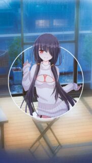 Anime Girl in White Sweater Rain Aesthetic Mobile Wallpaper