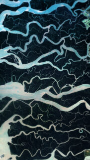 Aerial View of Winding River Estuary Abstract Nature Wallpaper