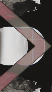 Minimalist Abstract Geometric Wallpaper with Soft Pastel Tones and Grid Overlay