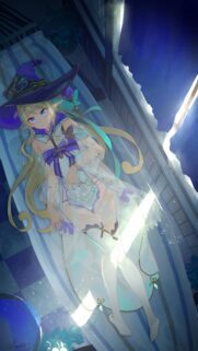 Beautiful Anime Witch Lying Down Mobile Wallpaper – High Quality Fantasy Art