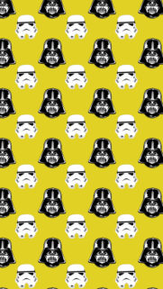 Star Wars Darth Vader and Stormtrooper Pattern Yellow Wallpaper