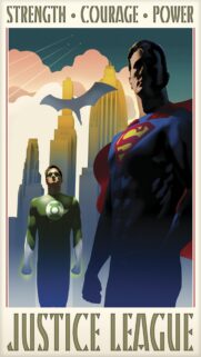 Justice League Art Deco Style Superman and Green Lantern Wallpaper