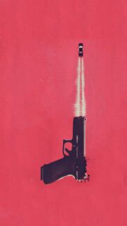 Minimalist Pistol Launching Car Art Wallpaper for Mobile