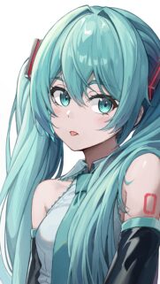 Beautiful Hatsune Miku Anime Girl Portrait High Resolution Wallpaper