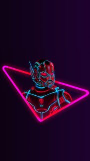 Neon Ant Man Cyberpunk Style Minimalist Phone Wallpaper