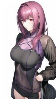 Stunning Anime Girl with Pink Hair and Stylish Dark Outfit Wallpaper