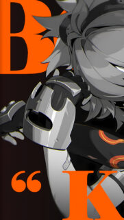 Anime Style Cyberpunk Warrior Character Wallpaper in Orange and Black