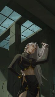 Stunning Anime Girl with White Hair and Glowing Eyes Wallpaper for Mobile