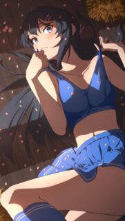 Anime Girl Sakurajima Mai Aesthetic Wallpaper for Mobile Phone