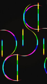 Abstract Neon Rainbow Geometric Lines Mobile Wallpaper for Smartphone