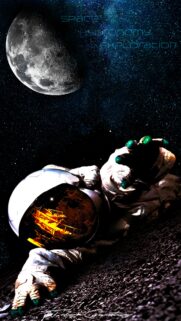 Astronaut Reaching for the Moon Space Exploration Wallpaper for Mobile