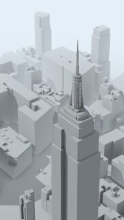 Minimalist 3D Isometric Cityscape Skyscraper Wallpaper for Mobile