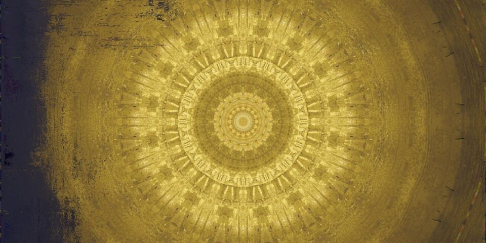 Abstract Golden Mandala Grunge Texture Mobile Wallpaper