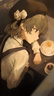 Anime Girl Having Breakfast Aesthetic Mobile Wallpaper High Resolution