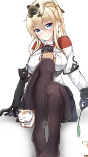 Cute Anime Girl with Cats Wallpaper – High-Quality Aesthetic Illustration