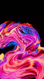 Vibrant Abstract Fluid Art Neon Swirl Mobile Wallpaper