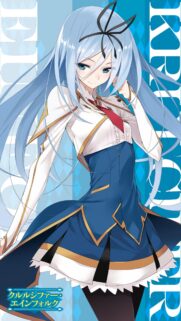 Anime Girl Krulesiefer Einfolk Wallpaper: Elegant Blue Hair Character Portrait