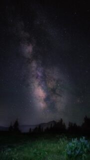 Stunning Milky Way Galaxy Over Silhouetted Mountains Mobile Wallpaper