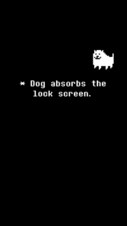 Undertale Annoying Dog Absorbs The Lock Screen Minimalist Mobile Wallpaper