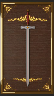 Elegant Medieval Knight Sword with Golden Floral Ornaments Mobile Wallpaper
