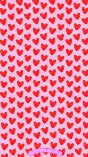 Cute Red Hearts Pattern Wallpaper on Soft Pink Background for Mobile