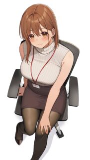 Beautiful Office Lady Anime Girl High Resolution Mobile Wallpaper