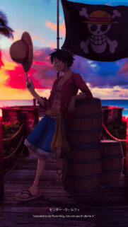 Monkey D Luffy Pirate King Sunset Aesthetic Wallpaper for Mobile