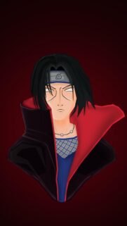 Itachi Uchiha Minimalist Vector Art Mobile Wallpaper