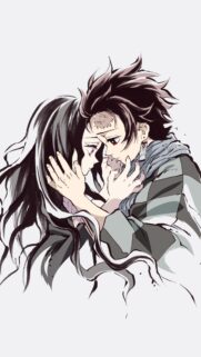 Emotional Tanjiro and Nezuko Demon Slayer Anime Mobile Wallpaper