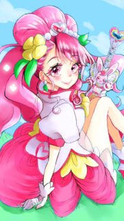 Cute Magical Girl Anime Character with Pink Hair High Quality Mobile Wallpaper